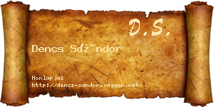 Dencs Sándor névjegykártya